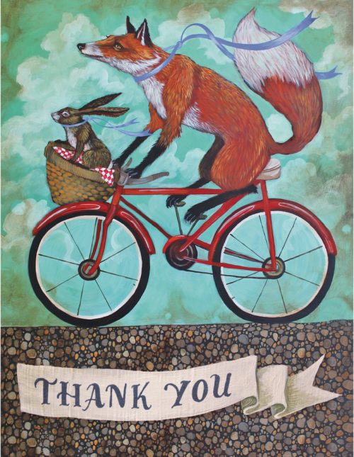 Thank You Bicycle Card - Wyld Hare Studio